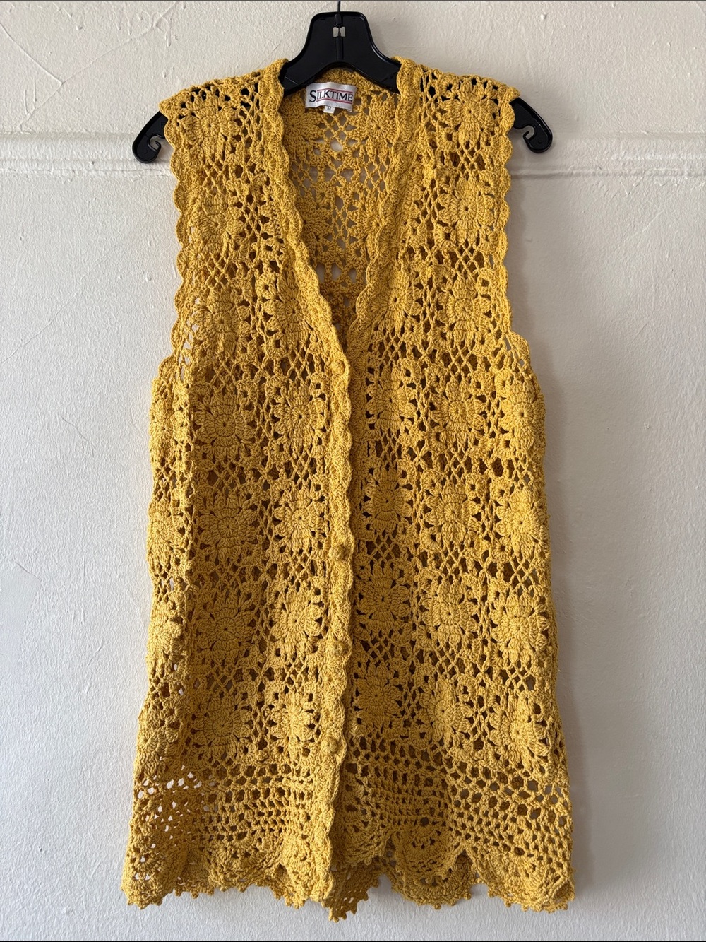 Vintage Silk Crochet Vest Top